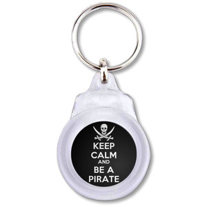 Keep Calm and Be A Pirate - Round Plastic Key Ring Keep Calm and Be A Pirate - Round Plastic Key Ring