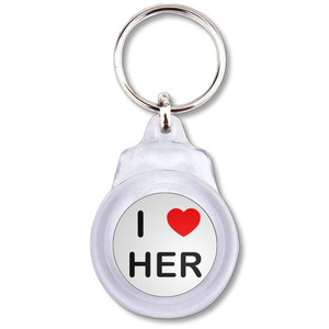 I love Her - Round Plastic Key Ring I love Her - Round Plastic Key Ring