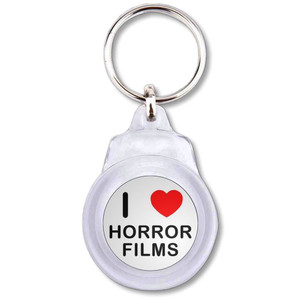 I Love Horror Films - Round Plastic Key Ring I Love Horror Films - Round Plastic Key Ring
