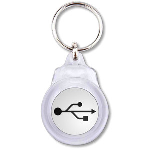 USB Logo - Round Plastic Key Ring USB Logo - Round Plastic Key Ring