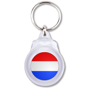 Holland Flag - Round Plastic Key Ring Holland Flag - Round Plastic Key Ring