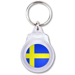 Sweden Flag - Round Plastic Key Ring Sweden Flag - Round Plastic Key Ring
