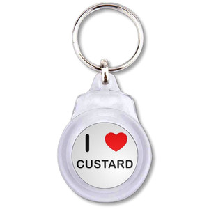 I Love Custard - Round Plastic Key Ring I Love Custard - Round Plastic Key Ring