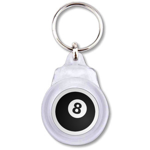 8 Ball - Round Plastic Key Ring