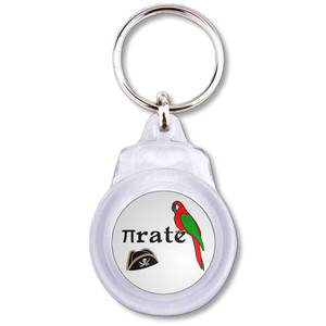 Pi Rate - Round Plastic Key Ring Pi Rate - Round Plastic Key Ring