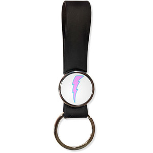 Lightning Bolt Pink - Silicone Loop Key Ring Lightning Bolt Pink - Silicone Loop Key Ring