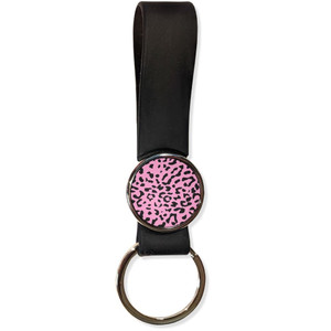 Pink Leopard Print - Silicone Loop Key Ring