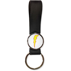 Lightning Bolt White - Silicone Loop Key Ring