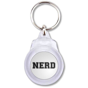 Varsity Nerd - Round Plastic Key Ring Varsity Nerd - Round Plastic Key Ring