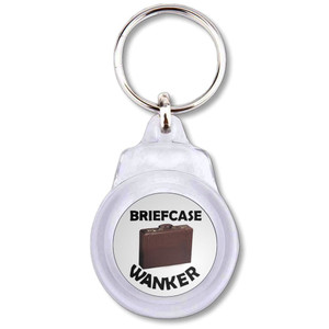 Briefcase Wanker - Round Plastic Key Ring Briefcase Wanker - Round Plastic Key Ring