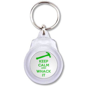 Keep Calm and Whack It - Round Plastic Key Ring Keep Calm and Whack It - Round Plastic Key Ring