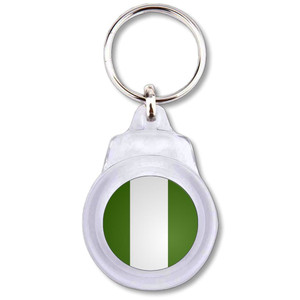 Nigeria Flag - Round Plastic Key Ring Nigeria Flag - Round Plastic Key Ring