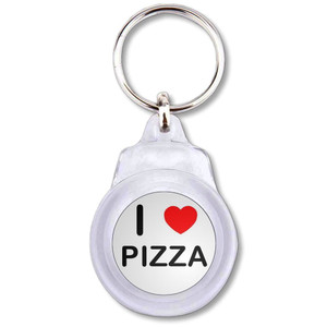 I Love Pizza - Round Plastic Key Ring I Love Pizza - Round Plastic Key Ring