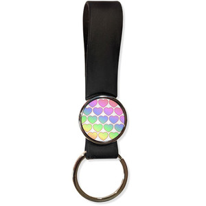 Rainbow Heart Pattern - Silicone Loop Key Ring Rainbow Heart Pattern - Silicone Loop Key Ring