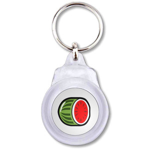 Fruit Machine Melon - Round Plastic Key Ring Fruit Machine Melon - Round Plastic Key Ring