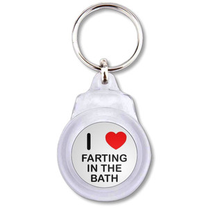 I Love Farting In The Bath - Round Plastic Key Ring I Love Farting In The Bath - Round Plastic Key Ring