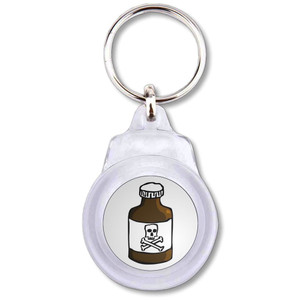 Poison Bottle - Round Plastic Key Ring Poison Bottle - Round Plastic Key Ring