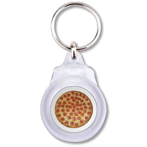 Pepperoni Pizza - Round Plastic Key Ring Pepperoni Pizza - Round Plastic Key Ring