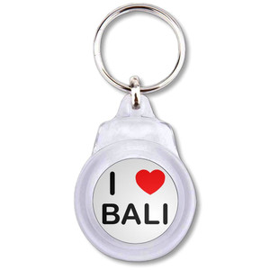 I Love Bali - Round Plastic Key Ring I Love Bali - Round Plastic Key Ring