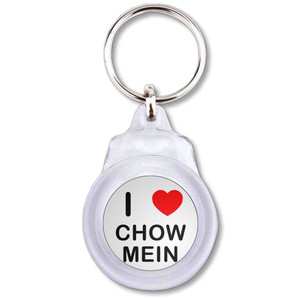 I love Chow Mein - Round Plastic Key Ring I love Chow Mein - Round Plastic Key Ring
