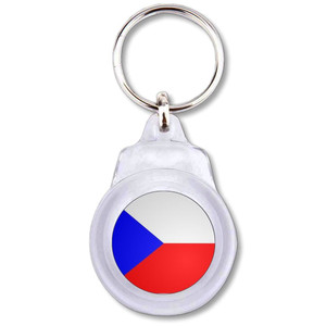 Czech Republic Flag - Round Plastic Key Ring Czech Republic Flag - Round Plastic Key Ring