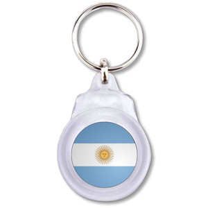 Argentina Flag - Round Plastic Key Ring Argentina Flag - Round Plastic Key Ring