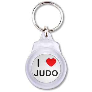 I Love Judo - Round Plastic Key Ring I Love Judo - Round Plastic Key Ring