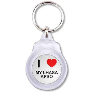 I Love My Lhasa Apso - Round Plastic Key Ring I Love My Lhasa Apso - Round Plastic Key Ring