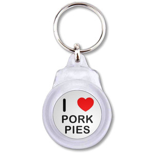 I Love Pork Pies - Round Plastic Key Ring I Love Pork Pies - Round Plastic Key Ring