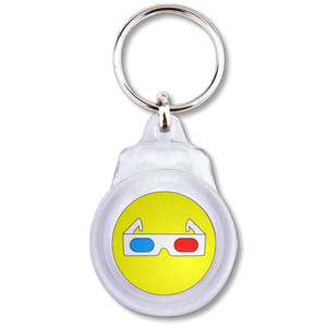 3D Glasses - Round Plastic Key Ring 3D Glasses - Round Plastic Key Ring