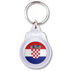 Croatia Flag - Round Plastic Key Ring Croatia Flag - Round Plastic Key Ring