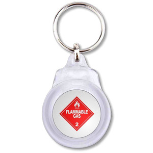 Flammable Gas - Round Plastic Key Ring Flammable Gas - Round Plastic Key Ring