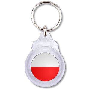 Poland Flag - Round Plastic Key Ring Poland Flag - Round Plastic Key Ring