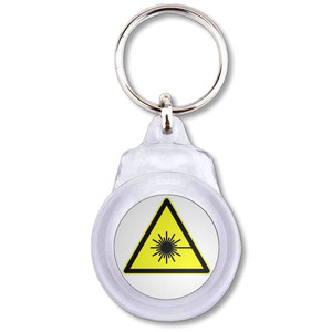 Laser Radiation - Round Plastic Key Ring Laser Radiation - Round Plastic Key Ring