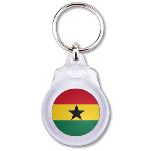 Ghana Flag - Round Plastic Key Ring Ghana Flag - Round Plastic Key Ring