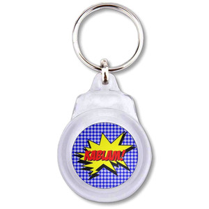 Kablam! - Round Plastic Key Ring Kablam! - Round Plastic Key Ring