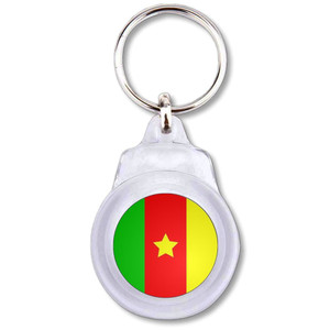Cameroon Flag - Round Plastic Key Ring Cameroon Flag - Round Plastic Key Ring