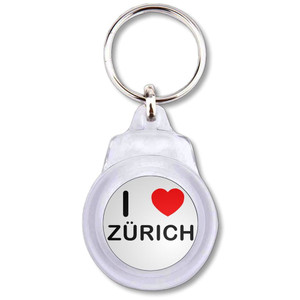 I Love Zurich - Round Plastic Key Ring I Love Zurich - Round Plastic Key Ring