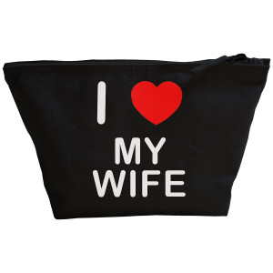 I Love My Wife - Black Make Up Bag
