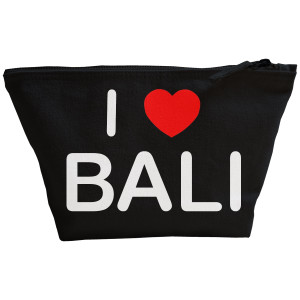 I Love Bali - Black Make Up Bag