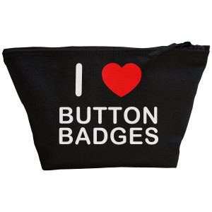 I Love Button Badge Fridge Magnets - Black Make Up Bag I Love Button Badge Fridge Magnets - Black Make Up Bag
