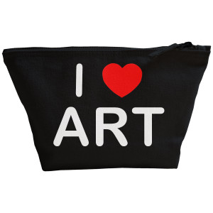 I Love Art - Black Make Up Bag