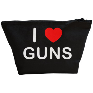 I Love Guns - Black Make Up Bag