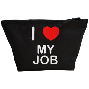 I Love My Job - Black Make Up Bag