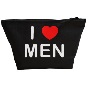 I Love Men - Black Make Up Bag