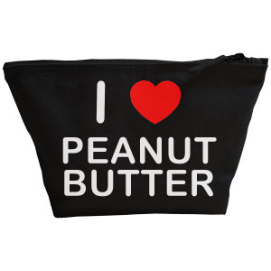 I Love Peanut Butter - Black Make Up Bag