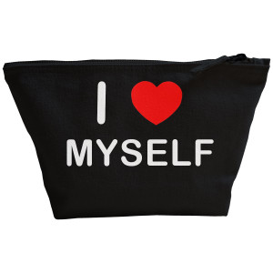 I Love Myself - Black Make Up Bag