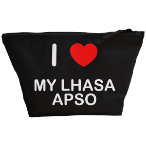 I Love My Lhasa Apso - Black Make Up Bag