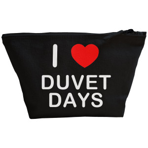 I Love Duvet Days - Black Make Up Bag