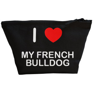 I Love My French Bulldog - Black Make Up Bag
